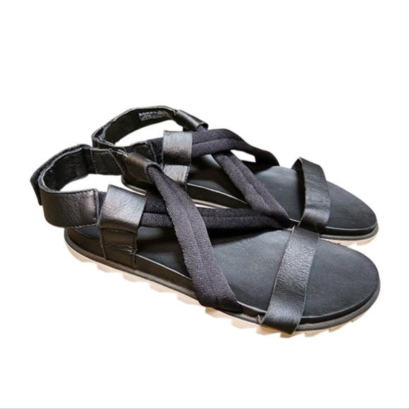 Sorel Roaming Decon Sandal In Black Women's Size 7.5 Leather - Picture 1 of 8